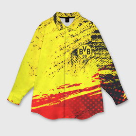Мужская рубашка oversize 3D с принтом Borussia color краски спорт в Кировске,  |  | 