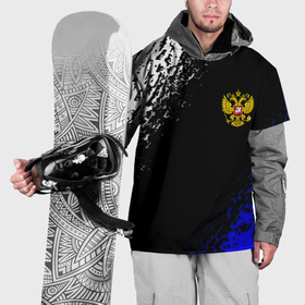 Накидка на куртку 3D с принтом Герб РФ краски текстура в Тюмени, 100% полиэстер |  | Тематика изображения на принте: 