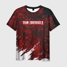 Мужская футболка 3D с принтом Team Fortress 2 текстура гейм в Курске, 100% полиэфир | прямой крой, круглый вырез горловины, длина до линии бедер | 