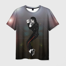 Мужская футболка 3D с принтом Michael Jackson в прыжке в Тюмени, 100% полиэфир | прямой крой, круглый вырез горловины, длина до линии бедер | 