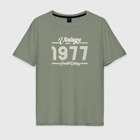 Мужская футболка хлопок Oversize с принтом Лимитированный выпуск 1977 в Курске, 100% хлопок | свободный крой, круглый ворот, “спинка” длиннее передней части | 