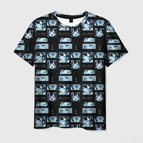 Мужская футболка 3D с принтом Ahegao cartoon , 100% полиэфир | прямой крой, круглый вырез горловины, длина до линии бедер | 