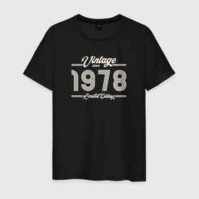 Мужская футболка хлопок с принтом Лимитированный выпуск 1978 в Петрозаводске, 100% хлопок | прямой крой, круглый вырез горловины, длина до линии бедер, слегка спущенное плечо. | 