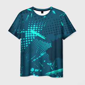 Мужская футболка 3D с принтом Разноцветные текстурные штрихи в Санкт-Петербурге, 100% полиэфир | прямой крой, круглый вырез горловины, длина до линии бедер | Тематика изображения на принте: 