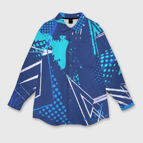 Мужская рубашка oversize 3D с принтом Разноцветные текстурные треугольники в Белгороде,  |  | 