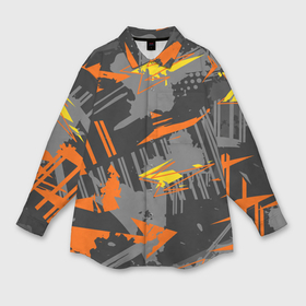 Мужская рубашка oversize 3D с принтом Разноцветная текстурная геометрия в Белгороде,  |  | 
