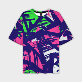 Мужская футболка oversize 3D с принтом Разноцветная текстурная геометрия в Новосибирске,  |  | 