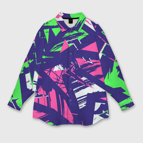 Мужская рубашка oversize 3D с принтом Разноцветная текстурная геометрия в Белгороде,  |  | 