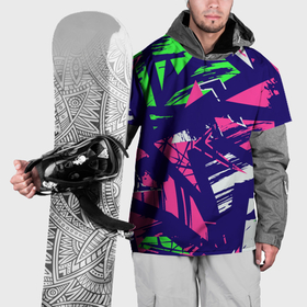Накидка на куртку 3D с принтом Разноцветная текстурная геометрия в Екатеринбурге, 100% полиэстер |  | 