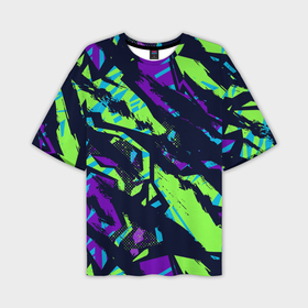 Мужская футболка oversize 3D с принтом Разноцветные текстурные штрихи в Санкт-Петербурге,  |  | Тематика изображения на принте: 