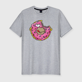 Мужская футболка хлопок Slim с принтом Homer donut в Белгороде, 92% хлопок, 8% лайкра | приталенный силуэт, круглый вырез ворота, длина до линии бедра, короткий рукав | 