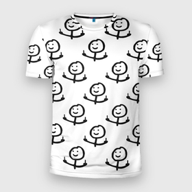 Мужская футболка 3D Slim с принтом Fuck you mem в Курске, 100% полиэстер с улучшенными характеристиками | приталенный силуэт, круглая горловина, широкие плечи, сужается к линии бедра | Тематика изображения на принте: 