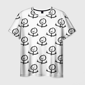 Мужская футболка 3D с принтом Fuck you mem в Петрозаводске, 100% полиэфир | прямой крой, круглый вырез горловины, длина до линии бедер | 