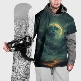 Накидка на куртку 3D с принтом Большая сказочная  луна в Курске, 100% полиэстер |  | 