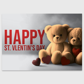 Поздравительная открытка с принтом Медведи   День святого Валентина в Екатеринбурге, 100% бумага | плотность бумаги 280 г/м2, матовая, на обратной стороне линовка и место для марки
 | Тематика изображения на принте: 