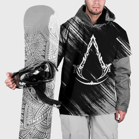 Накидка на куртку 3D с принтом Assassins creed Mirage   потертости в Санкт-Петербурге, 100% полиэстер |  | Тематика изображения на принте: 