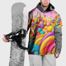 Накидка на куртку 3D с принтом Кармельная радуга в Курске, 100% полиэстер |  | Тематика изображения на принте: 