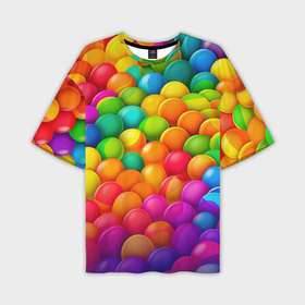 Мужская футболка oversize 3D с принтом Радужные пупырки в Курске,  |  | 