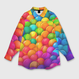 Мужская рубашка oversize 3D с принтом Радужные пупырки ,  |  | 