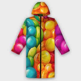 Мужской дождевик 3D с принтом Радужные яркие шарики в Кировске,  |  | 