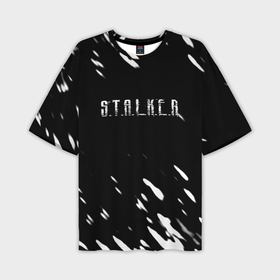 Мужская футболка oversize 3D с принтом Stalker искры белые в Санкт-Петербурге,  |  | 