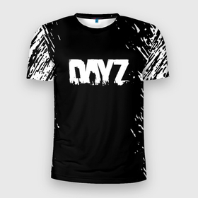 Мужская футболка 3D Slim с принтом Dayz краски текстура в Петрозаводске, 100% полиэстер с улучшенными характеристиками | приталенный силуэт, круглая горловина, широкие плечи, сужается к линии бедра | 