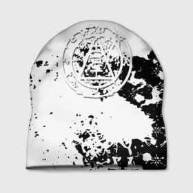 Шапка 3D с принтом Silent hill logo краски в Кировске, 100% полиэстер | универсальный размер, печать по всей поверхности изделия | 