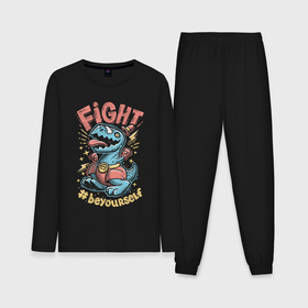 Мужская пижама с лонгсливом хлопок с принтом Fight Dark ,  |  | 