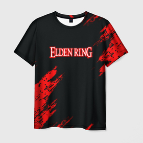 Мужская футболка 3D с принтом Elden ring краски текстура в Тюмени, 100% полиэфир | прямой крой, круглый вырез горловины, длина до линии бедер | 