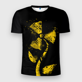 Мужская футболка 3D Slim с принтом Радиоактивный цветок в Петрозаводске, 100% полиэстер с улучшенными характеристиками | приталенный силуэт, круглая горловина, широкие плечи, сужается к линии бедра | Тематика изображения на принте: 