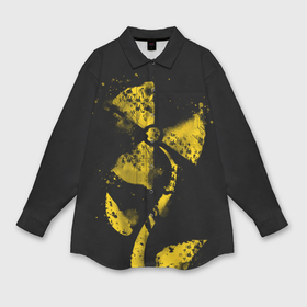 Мужская рубашка oversize 3D с принтом Радиоактивный цветок в Петрозаводске,  |  | 