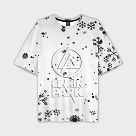 Мужская футболка oversize 3D с принтом Linkin park текстура зима рок в Кировске,  |  | 