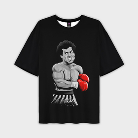 Мужская футболка oversize 3D с принтом Rocky Balboa в Петрозаводске,  |  | Тематика изображения на принте: 