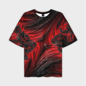 Мужская футболка oversize 3D с принтом Красно черный текстурный фон в Белгороде,  |  | Тематика изображения на принте: 