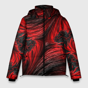 Мужская зимняя куртка 3D с принтом Красно черный текстурный фон в Белгороде, верх — 100% полиэстер; подкладка — 100% полиэстер; утеплитель — 100% полиэстер | длина ниже бедра, свободный силуэт Оверсайз. Есть воротник-стойка, отстегивающийся капюшон и ветрозащитная планка. 

Боковые карманы с листочкой на кнопках и внутренний карман на молнии. | Тематика изображения на принте: 