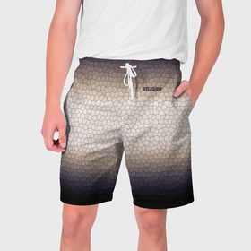 Мужские шорты 3D с принтом Мозаика градиент туманный ,  полиэстер 100% | прямой крой, два кармана без застежек по бокам. Мягкая трикотажная резинка на поясе, внутри которой широкие завязки. Длина чуть выше колен | 