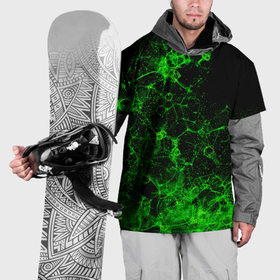 Накидка на куртку 3D с принтом Неоновый зеленый дым в Екатеринбурге, 100% полиэстер |  | Тематика изображения на принте: 