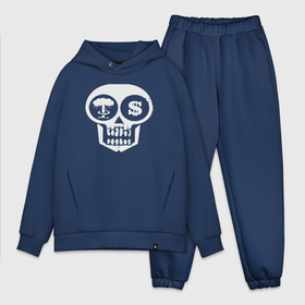 Мужской костюм oversize хлопок с принтом Dollar skull в Кировске,  |  | 