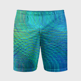 Мужские шорты спортивные с принтом Синусоидные волны из квадратиков ,  |  | Тематика изображения на принте: 