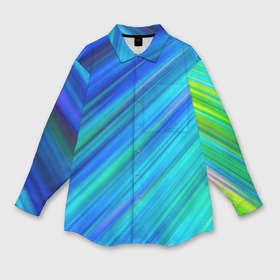 Мужская рубашка oversize 3D с принтом Неоновые синие лучи в Санкт-Петербурге,  |  | Тематика изображения на принте: 