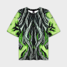 Мужская футболка oversize 3D с принтом Камень и зелёная энергия в Санкт-Петербурге,  |  | 