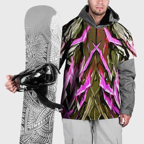 Накидка на куртку 3D с принтом Камень и агрессивные розовые полосы в Санкт-Петербурге, 100% полиэстер |  | Тематика изображения на принте: 