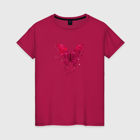 Женская футболка хлопок с принтом Mystical butterfly , 100% хлопок | прямой крой, круглый вырез горловины, длина до линии бедер, слегка спущенное плечо | 