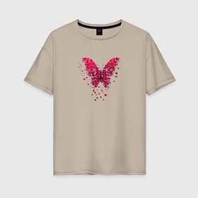 Женская футболка хлопок Oversize с принтом Mystical butterfly , 100% хлопок | свободный крой, круглый ворот, спущенный рукав, длина до линии бедер
 | 