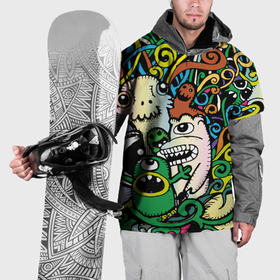 Накидка на куртку 3D с принтом Сумасшедшие монстры , 100% полиэстер |  | Тематика изображения на принте: 