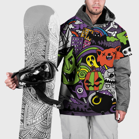Накидка на куртку 3D с принтом Страшно веселые монстры , 100% полиэстер |  | Тематика изображения на принте: 