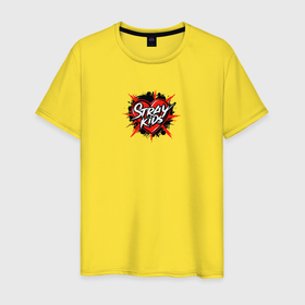 Мужская футболка хлопок с принтом Stray Kids hearts , 100% хлопок | прямой крой, круглый вырез горловины, длина до линии бедер, слегка спущенное плечо. | 