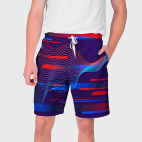 Мужские шорты 3D с принтом Abstraction colored в Санкт-Петербурге,  полиэстер 100% | прямой крой, два кармана без застежек по бокам. Мягкая трикотажная резинка на поясе, внутри которой широкие завязки. Длина чуть выше колен | 