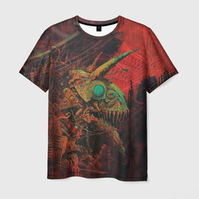 Мужская футболка 3D с принтом Кибернетический мутант в Ухте, 100% полиэфир | прямой крой, круглый вырез горловины, длина до линии бедер | 