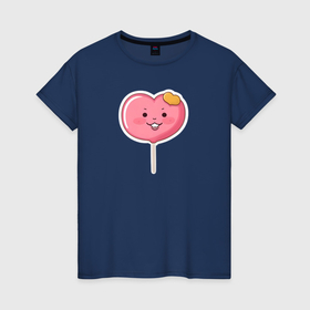 Женская футболка хлопок с принтом Леденец на палочке в Петрозаводске, 100% хлопок | прямой крой, круглый вырез горловины, длина до линии бедер, слегка спущенное плечо | 